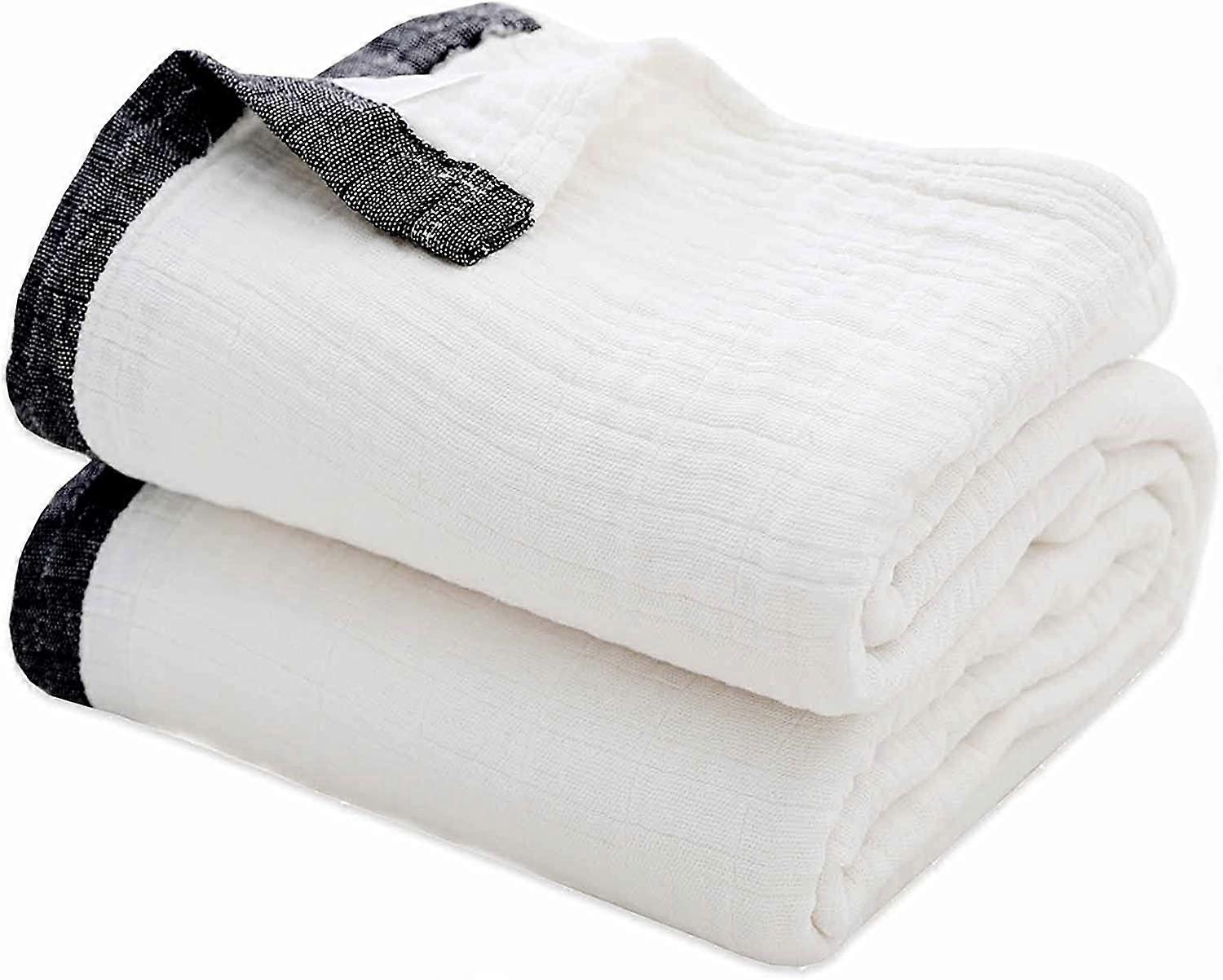 4-Layer Soft Cuddly Blanket, Muslin Blanket,Warm Sofa Blanket130x150cm