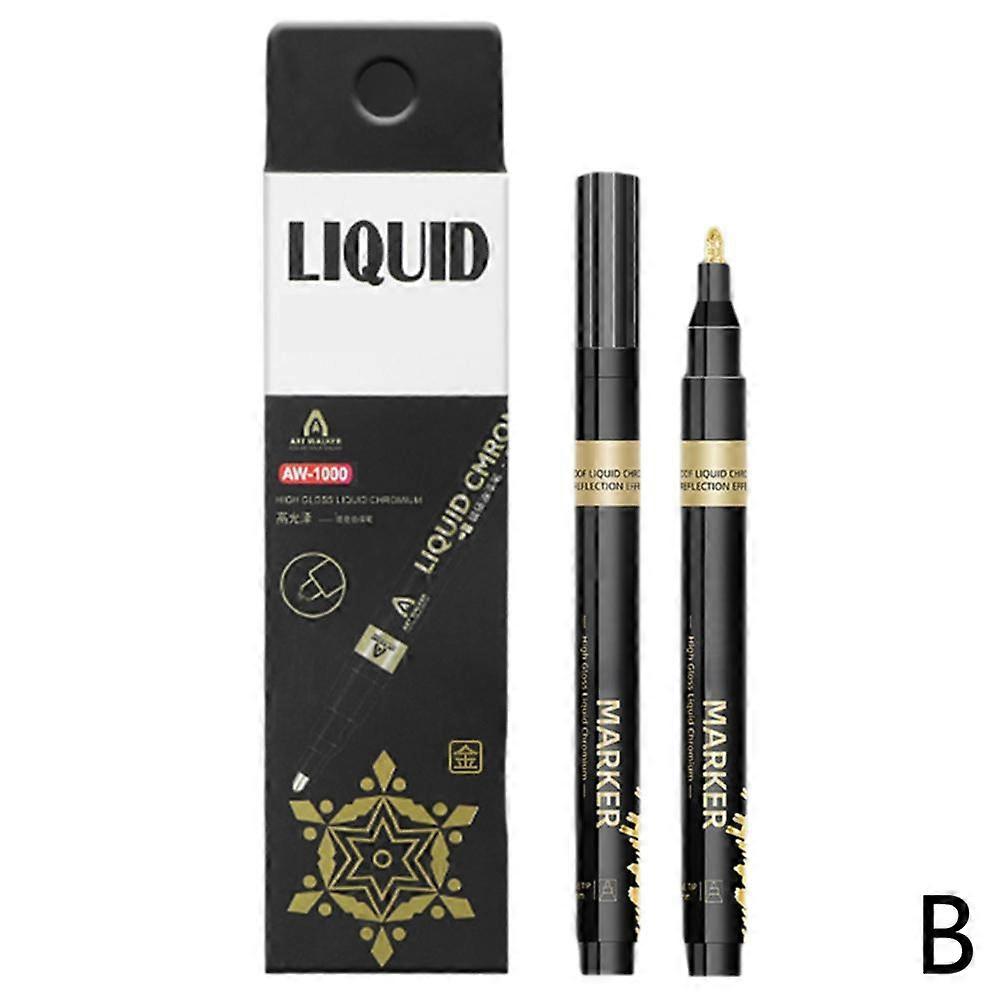 Silver Art Liquid Mirror DIY Highlight Marker Pen Multifunction Pen