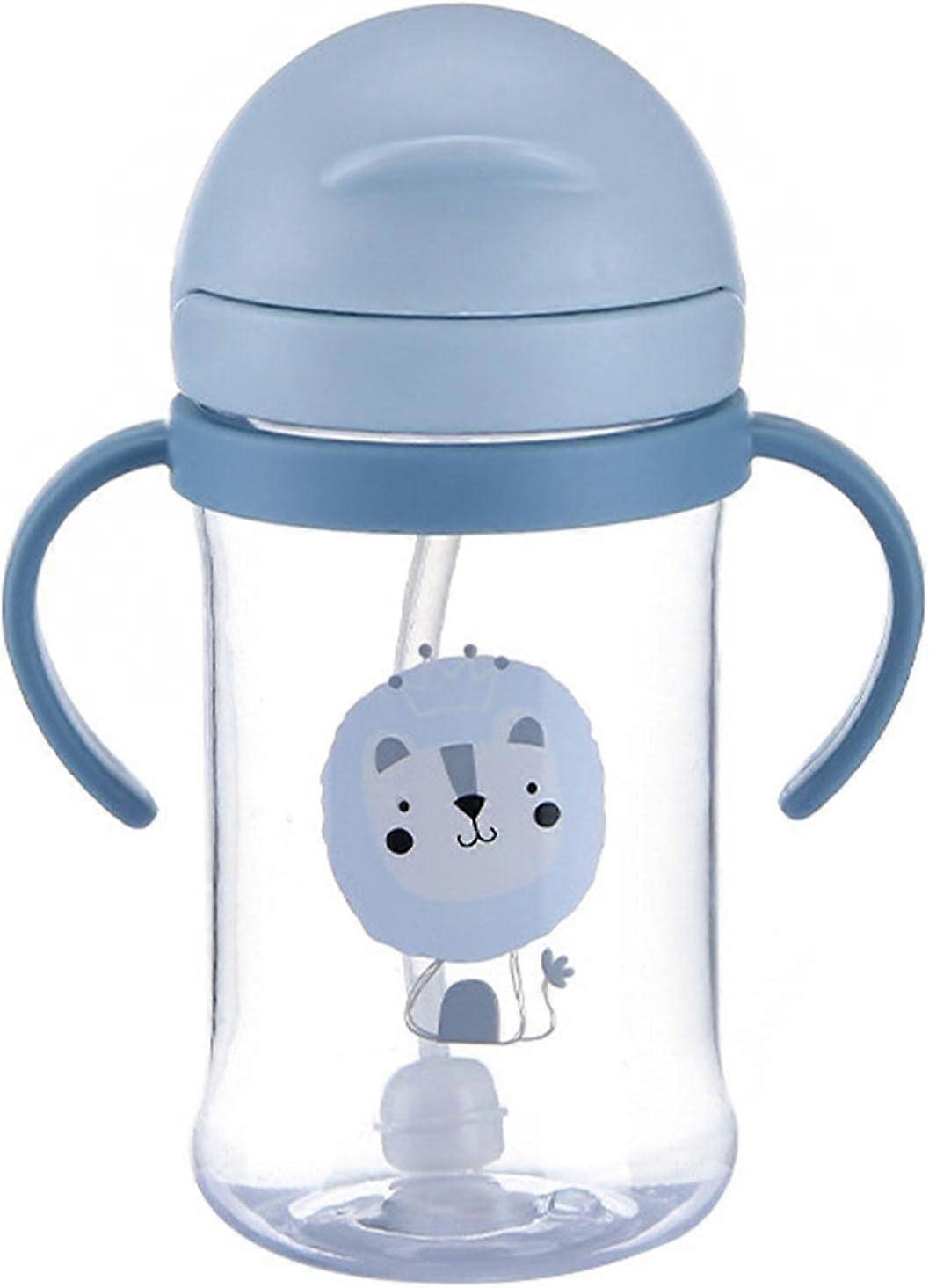 Sippy Cup  Toddler Cup with Soft Silicone Straw and Handle  Spill-Proof Sippy Cup Straw Trainer Cup for Kids Water Bottle Gravity Ball Design  can Dri