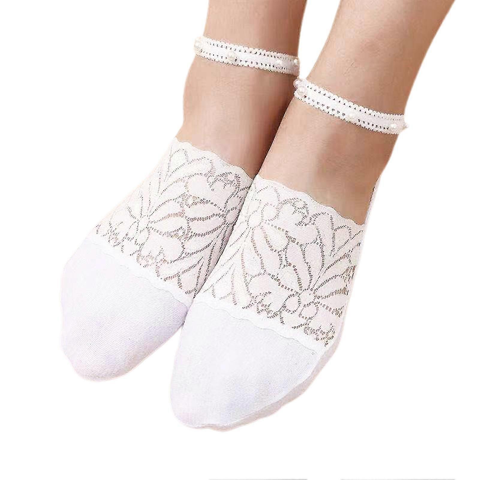 Pearl Lace Socks Ankle Socks Cute Mesh Transparent Ultra Thin See Through Lace