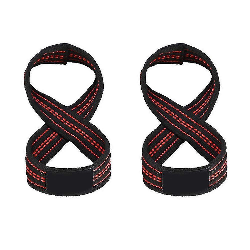 2pcs Figure 8 Weight Lifting Straps Deadlift Wrist Strap Pull-ups Wrist Support Gym