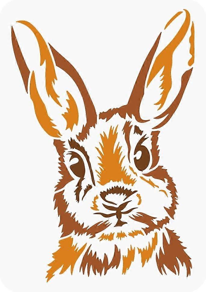 Easter Bunny Painting Stencil 8.3x11.7inch Reusable Cute Rabbit Drawing Template Pet Rabbit Realistic Bunny Stencil
