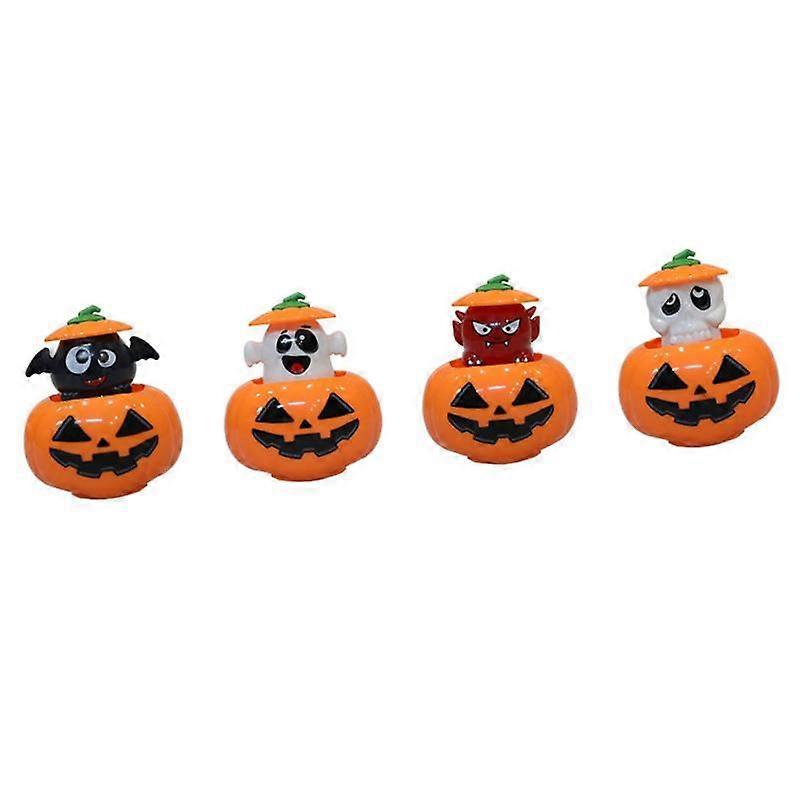 4Pcs Halloween Pumpkin Statue Artwork Table Ornament for Cabinet Shelf Porch