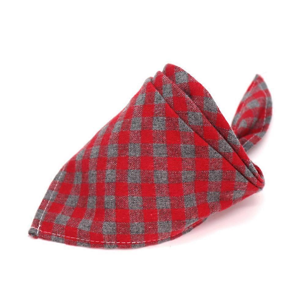 Pet Tie Neck Triangle Bib Checkered Pattern Accessories Decoration for Cat Dog
