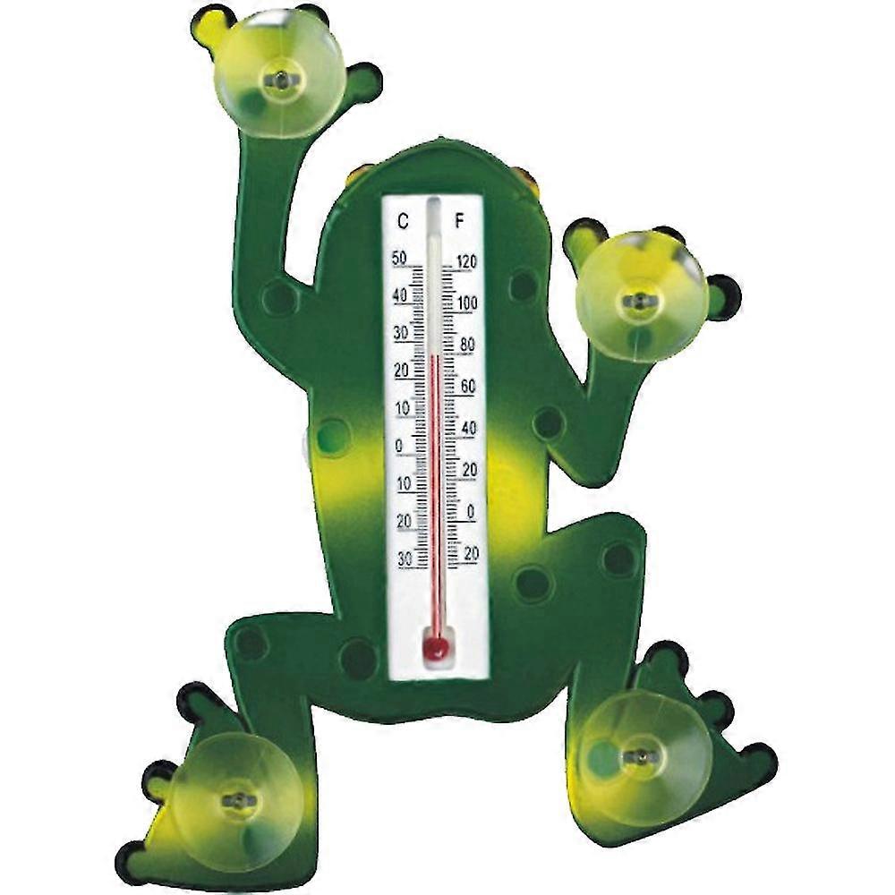 Tecknad groda sugtermometer inomhus och utomhustermometer