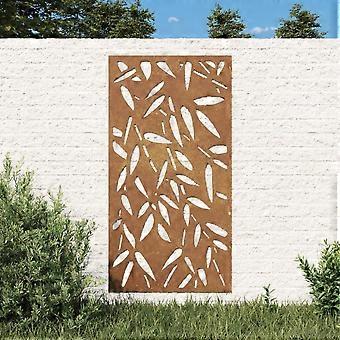 Garten-Wanddekoration 105x55 cm Cortenstahl Bambusblatt-Design