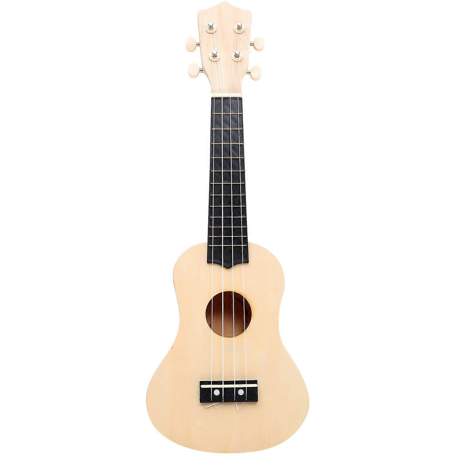 1 Set DIY Ukulele Material Kit Handmade DIY Ukulele Assembling Kit Creative DIY Color Painting Musical Instrument Kit for Home Nursery (Beige)