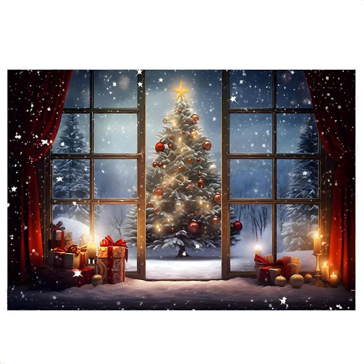 210X150cm Christmas Background Cloth Christmas Tree Snowflake Party Decoration Children Photography