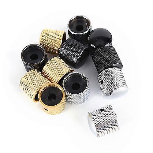 4PCS/Set Silver Gold Black Metal Volume Tone Control Electric Guitar Bass Dome Knobs
