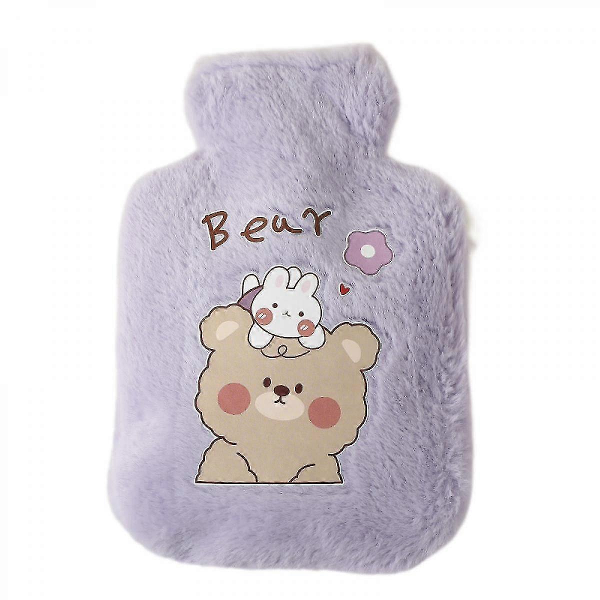 Hot Water Bottle With Cover, Rubber Hot Water Bottle, Hot Water Bag With Cute Knit Cover/luxurious Cozy Faux Fur Cover ( 750ml)