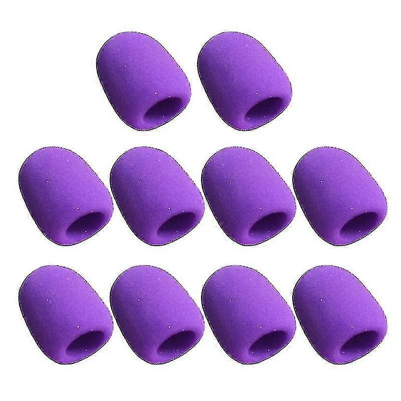 10pack Thick Handheld Stage Mic Windscreen Foam Windshield Mics Foam Sponge-color:purple