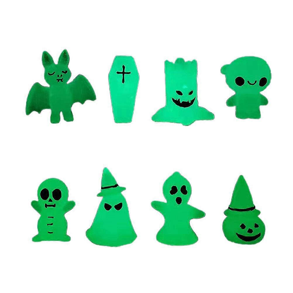 8Pcs Halloween in Dark Ghost Pumpkin Decor Miniature Luminous Ghost Kit Fairy Garden Accessories Landscape Garden Decorations