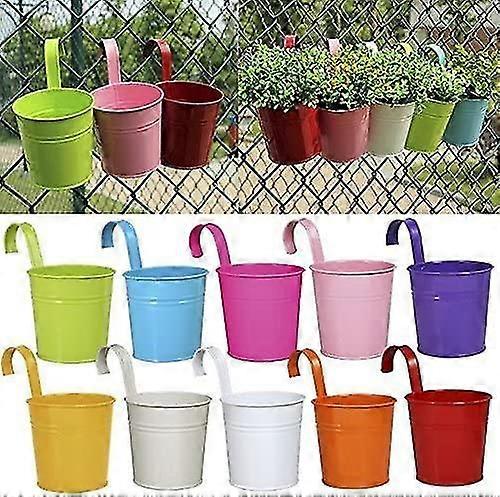 (10 قطعة) المعادن الحديد زهرة الأواني شنقا شرفة حديقة ديكور المنزل