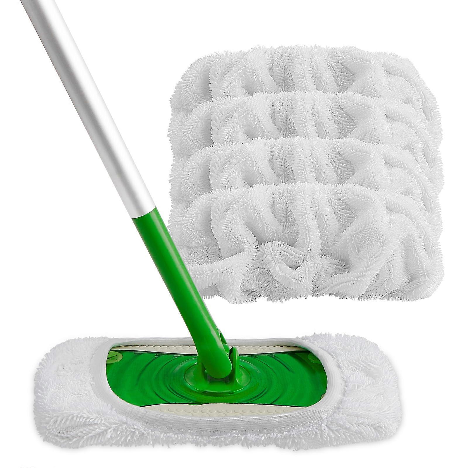 Reusable Microfibre Mop Refill Pads Compatible with Flash Speedmop-Washable Wet Pad Refills for Wet and Dry Use, Mop Head Pads Refills,Pack of 4