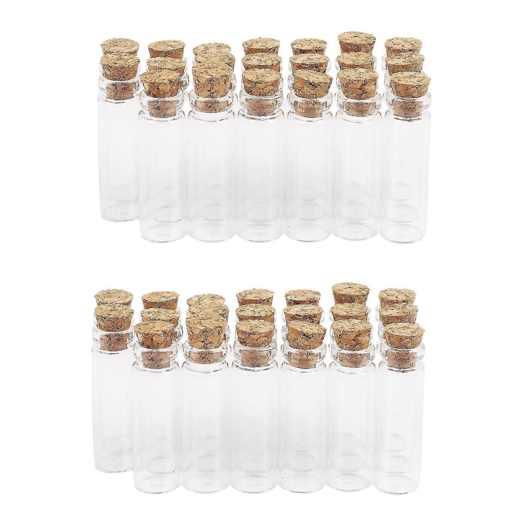 40pcs 11x32mm Tiny Mini Empty Clear Cork Glass Bottles Vials 2ml