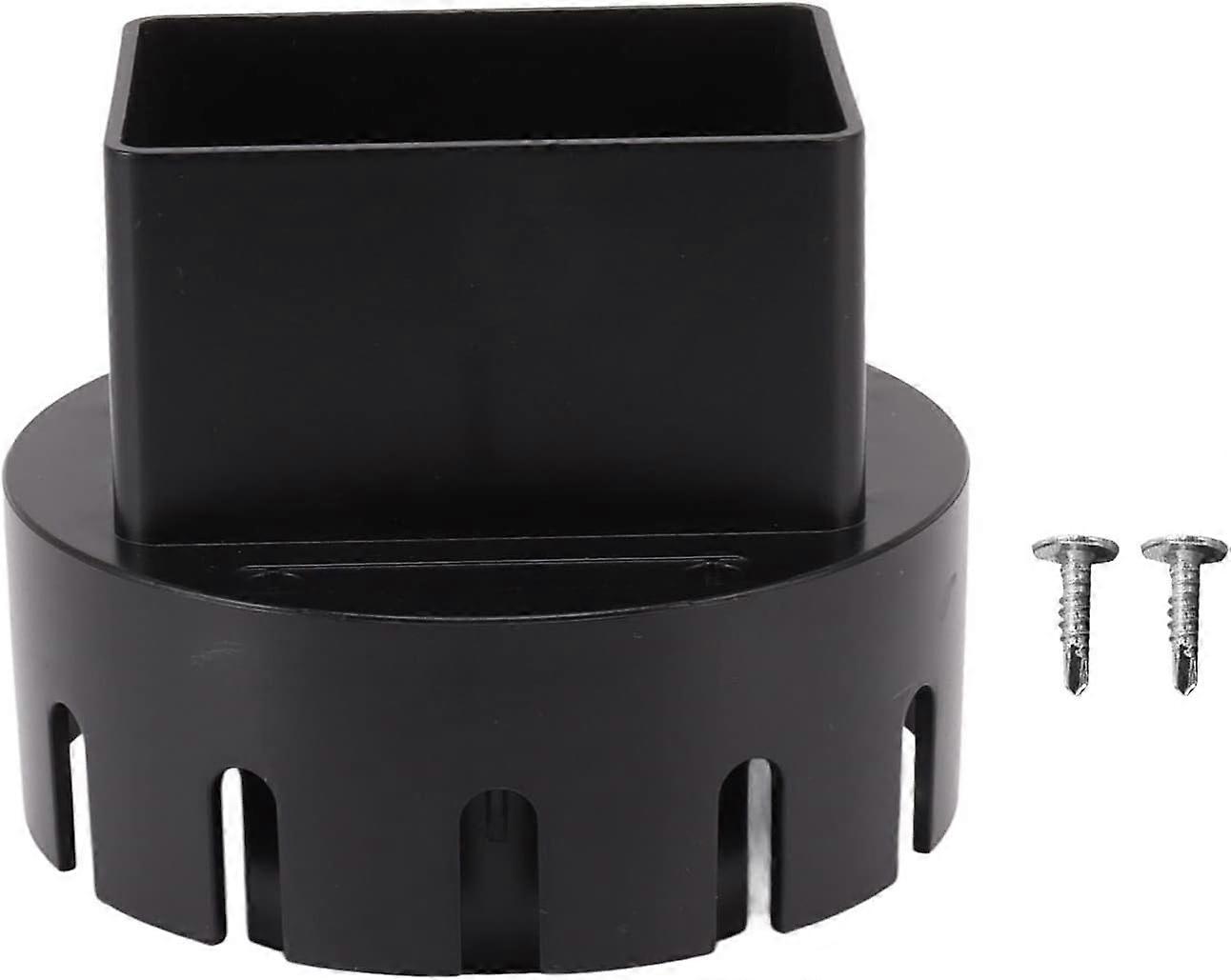 1PCS Gutter Hose Adapter (3" x 4" Square Gutter to Drain Pipe Adapter) Fits 3 or 4" Outdoor Drain Pipe, Black