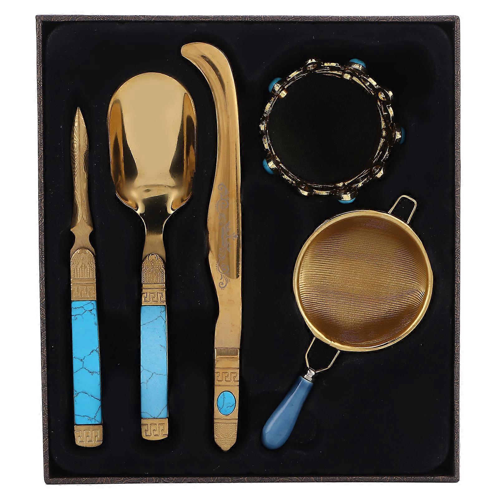 Tea Ceremony Set, Stainless Steel, Tea Spoon, Clip, Filter Kit