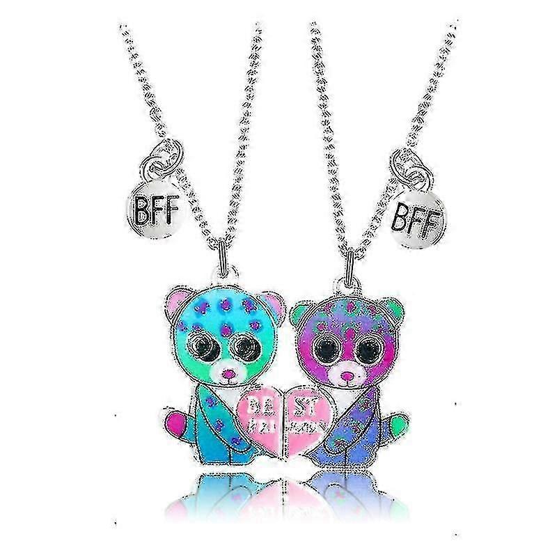 2pcs Matching Necklace For Best Friends Personalized Magnet Heart Pendant