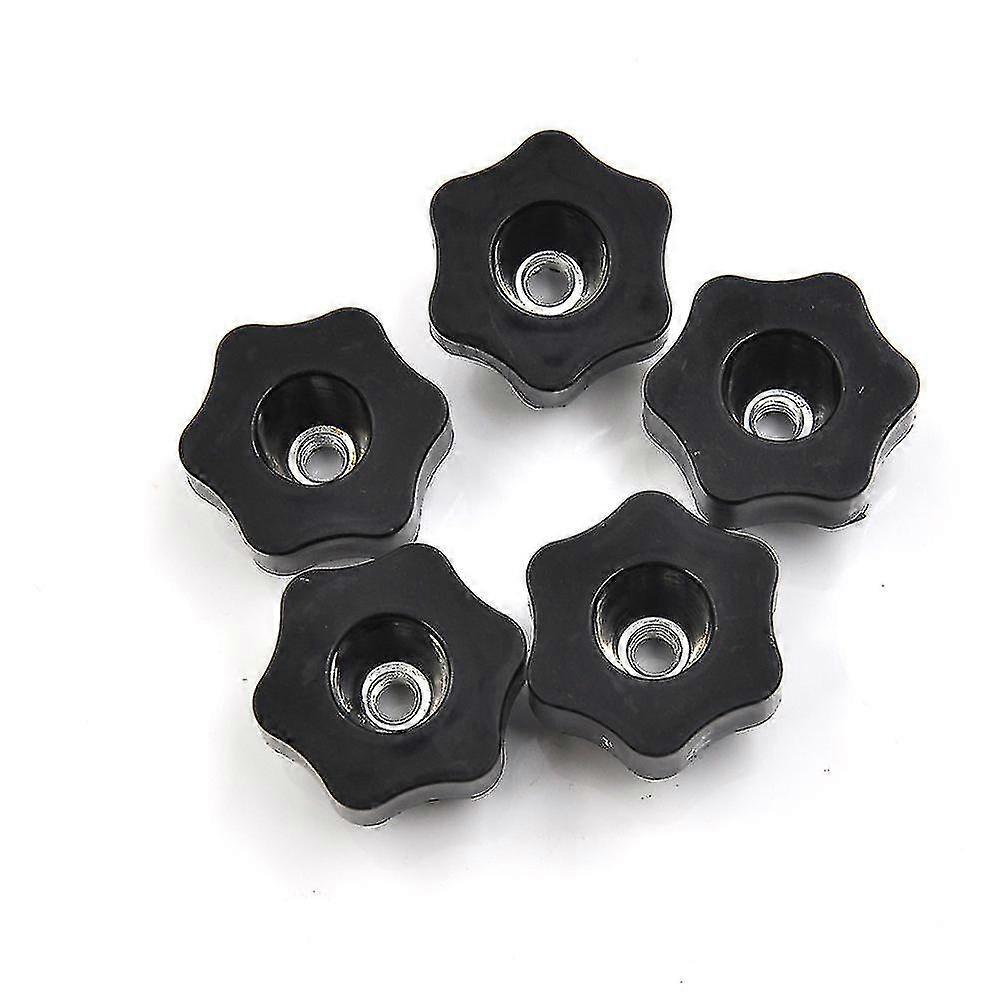 4pcs M6 Female Thread Star Knob Handles Shaped Through Hole Clamping Nuts Knobs