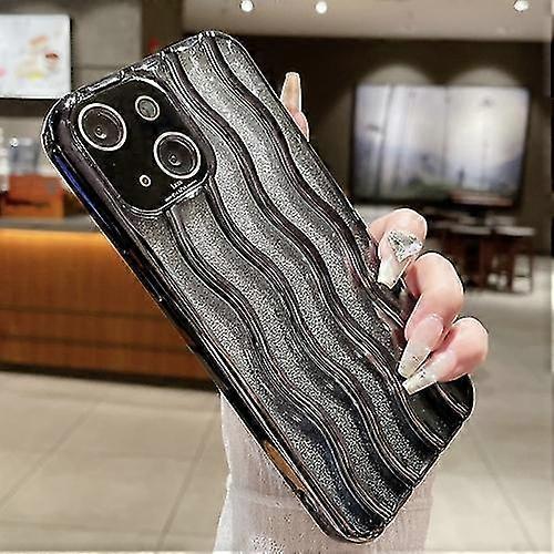Compatible with Iphone 15 Wave Texture Electroplated Tpu Glitter Powder Mobile Phone Case