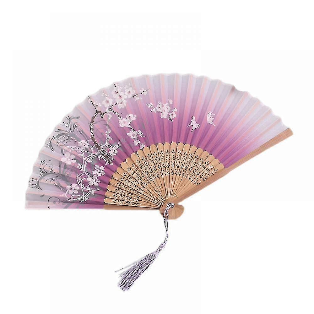 Chinese Style Bamboo Folding Hand Fan Vintage Handheld Silk Folding Fan With Fringe Folding Fan For Wedding Dancing Party3
