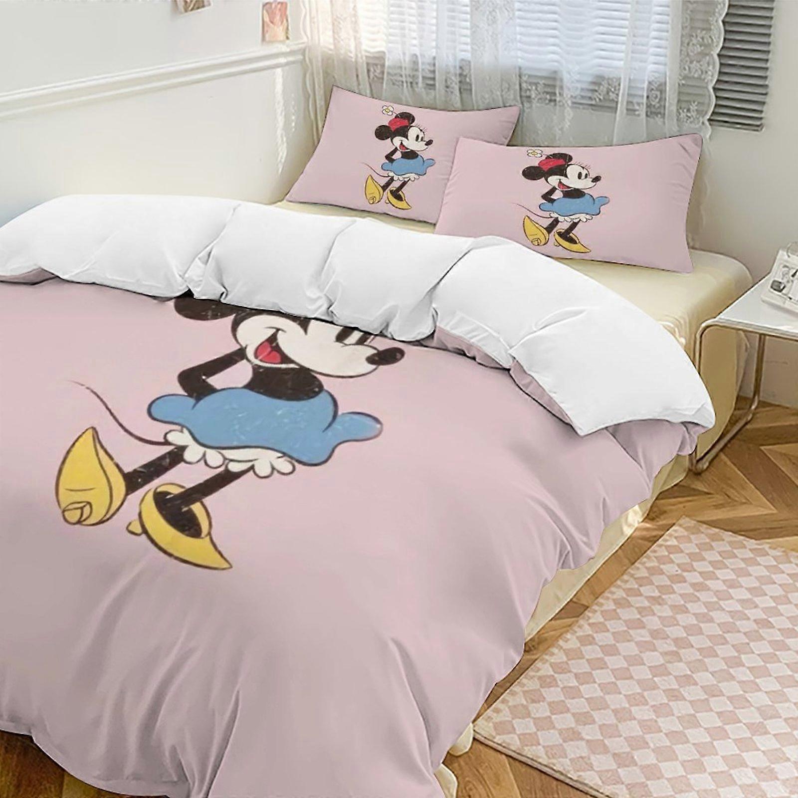 v4222  Bed Sheets Bedding Minnie MouseCartoon Collection 3-Piece Comforter Set, Personalized Bedding Decor for Kids And Teens  Bed Sheets  yuq4222