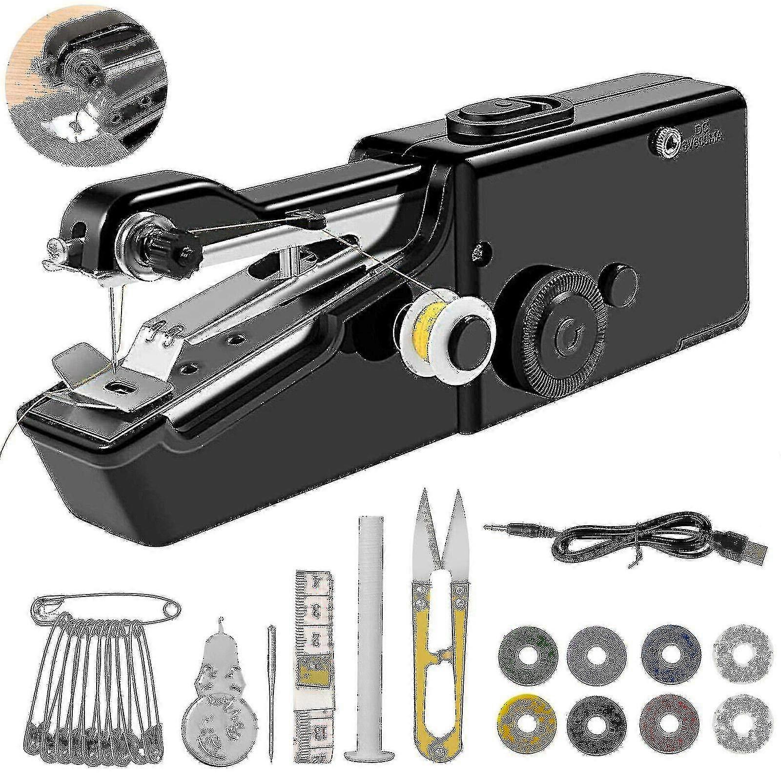 Mini Portable Handheld Sewing Machine Usb Electric Tailor Quick Stitch Household