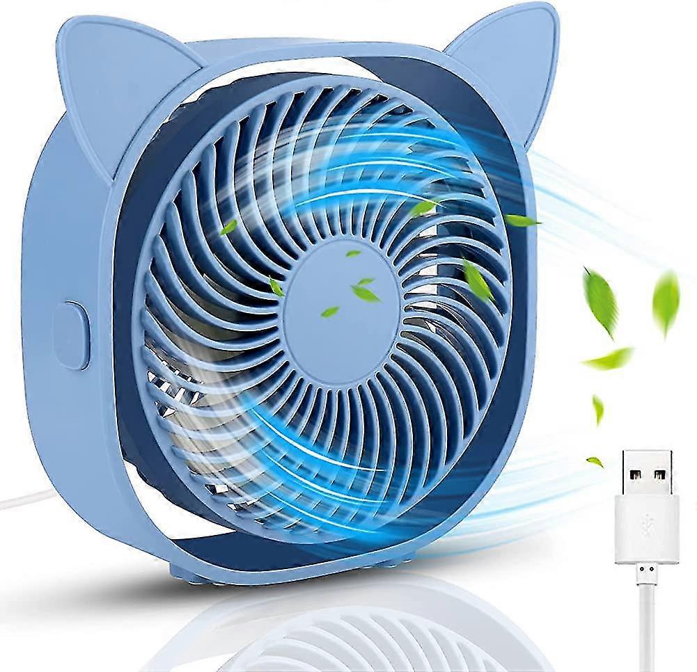 مروحة طاولة صغيرة ، مروحة USB صامتة محمولة 3 سرعات رياح ، يمكن ضبط 360 درجة
