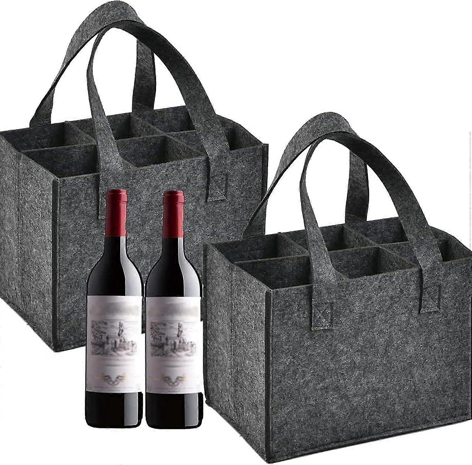 2 Pcs Bottle Bag Men's Handbag Made Of Felt With 6 Compartments, Approx
