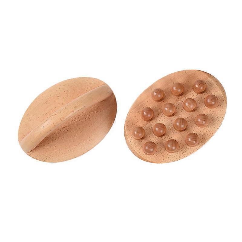 14 Beads Handheld Gua Sha Massage Brush Natural Wood Waist Leg Body Meridian Scraping SPA Therapy Anti Cellulite Relaxation Tool