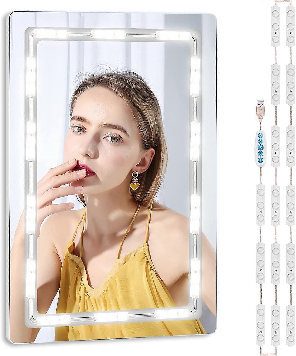 Dimmable LED mirror lights, illuminated make-up set Mirror lights with LEDs for 5 colors 5 levels of brightness Make-up lamp with USB power cable Dimm