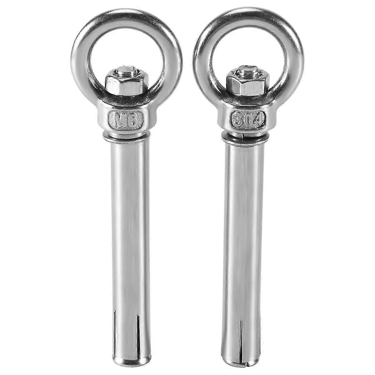 2Pcs in acciaio inox stile grezzo scudo ancoraggio bulloni a occhiello M6 x 82mm