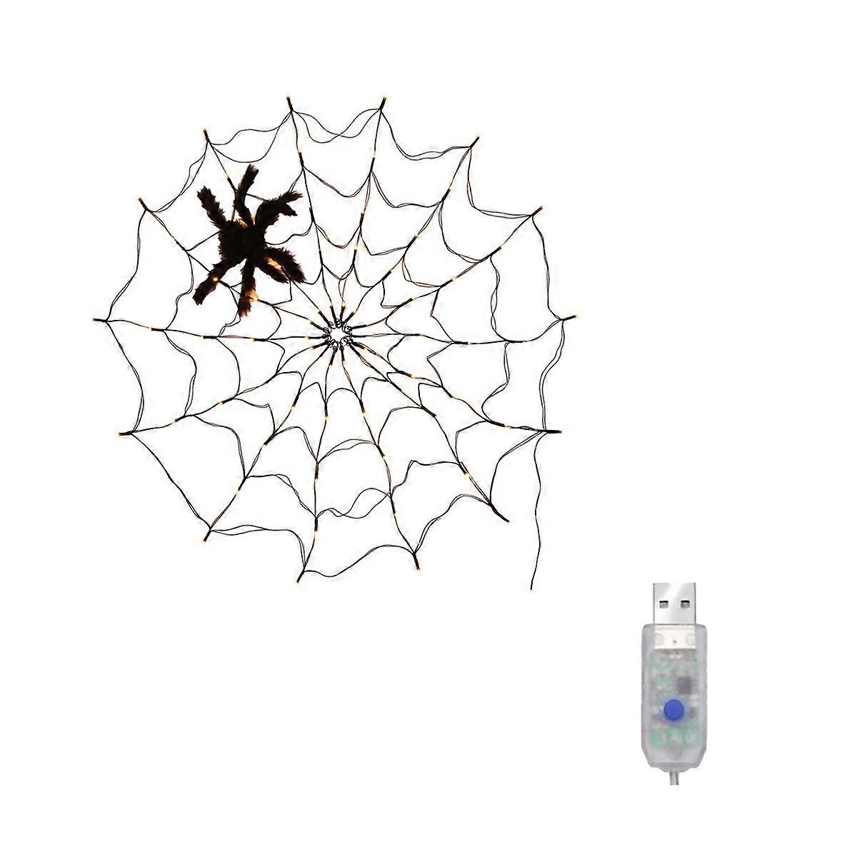Halloween Decorations LED Lights Spider Web Decoration Wall Mesh Lights Remote Control Halloween At