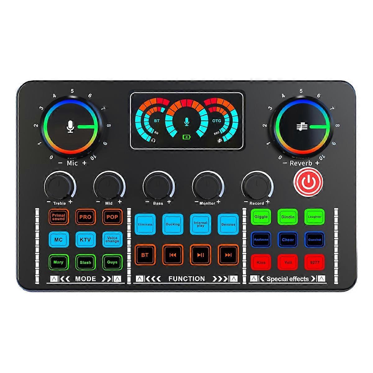Scheda audio professionale per microfono per podcast per PC Smartphone Computer portatile Registrazione Vlog Streaming live