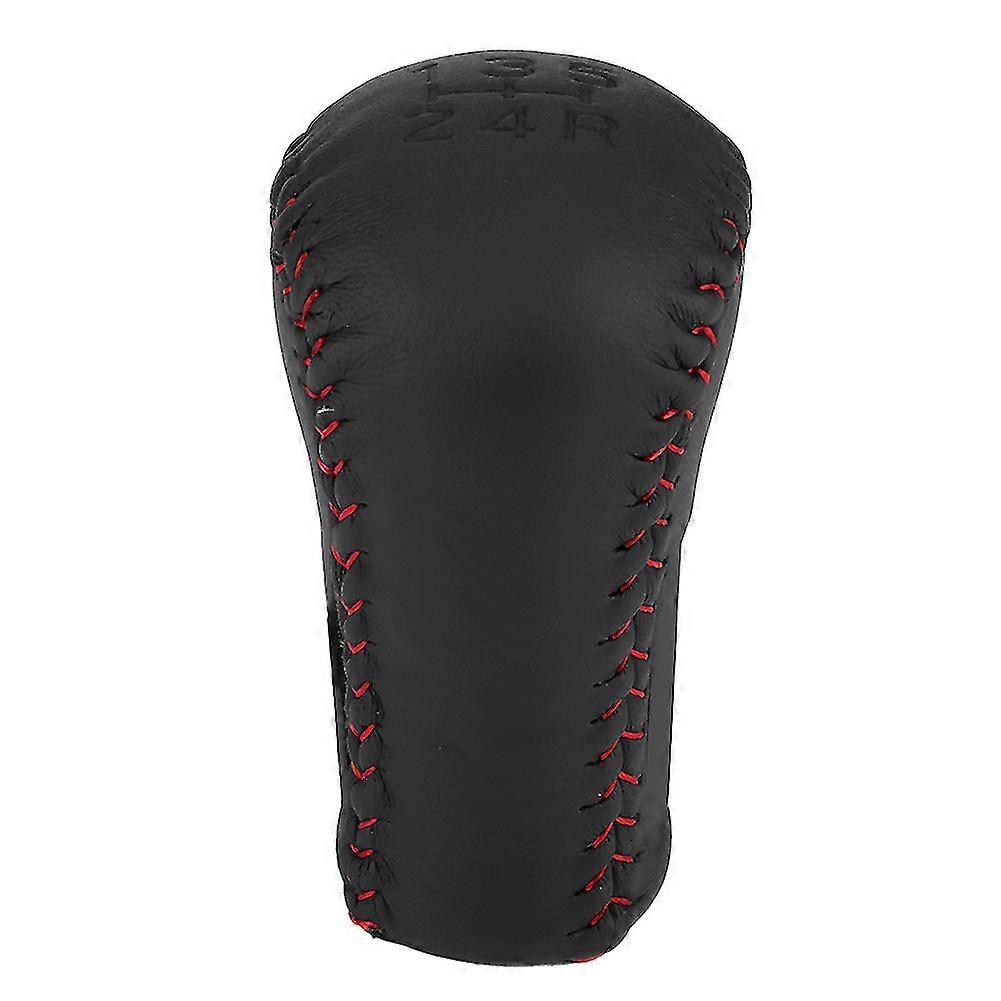 Universal 5 Speed Leather Car SUV Manual Gear Shift Knob with Red Stitching