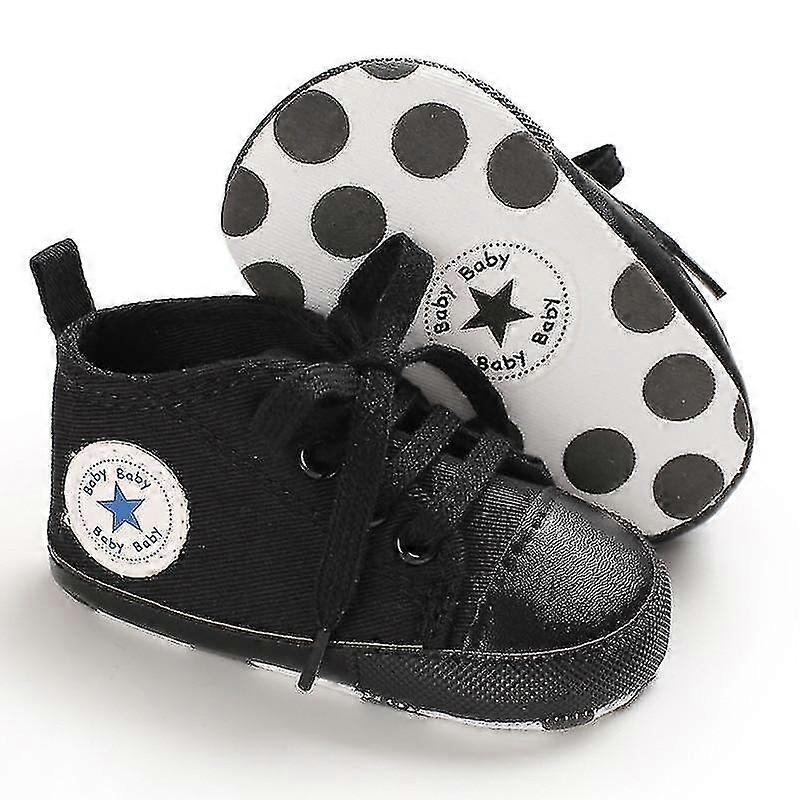 Babyskor, & Star Solid Sneaker Cotton Soft Halkskydd sula