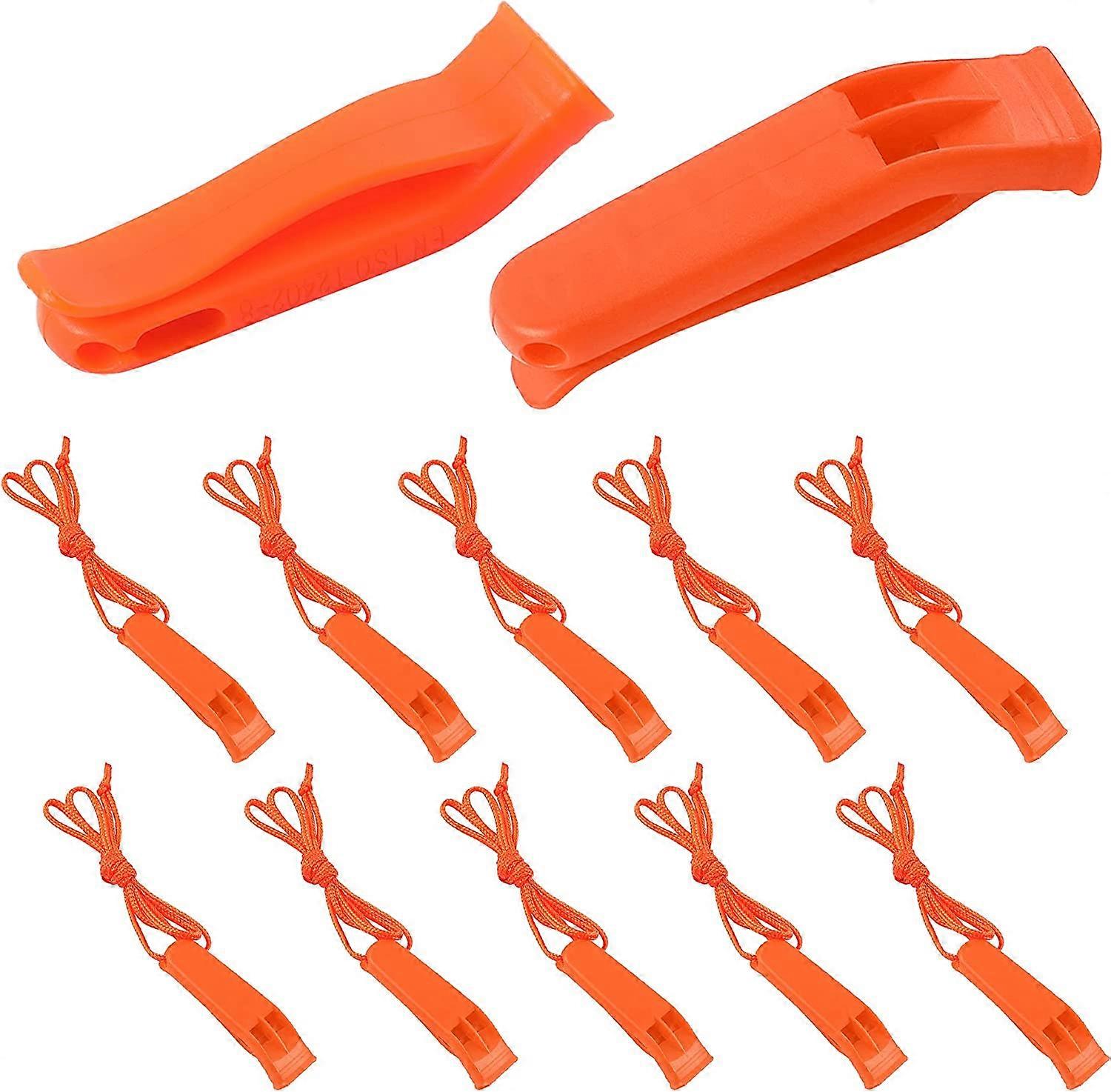 10 Pcs Safety Whistle Marine Whistle Plastic Whistles with Lanyard for Emergency