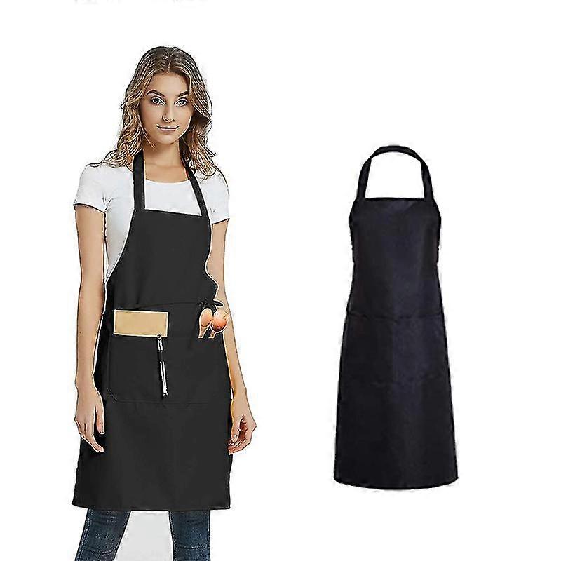 2024 1 Pack Solid Bib Aprons With 2 Pockets