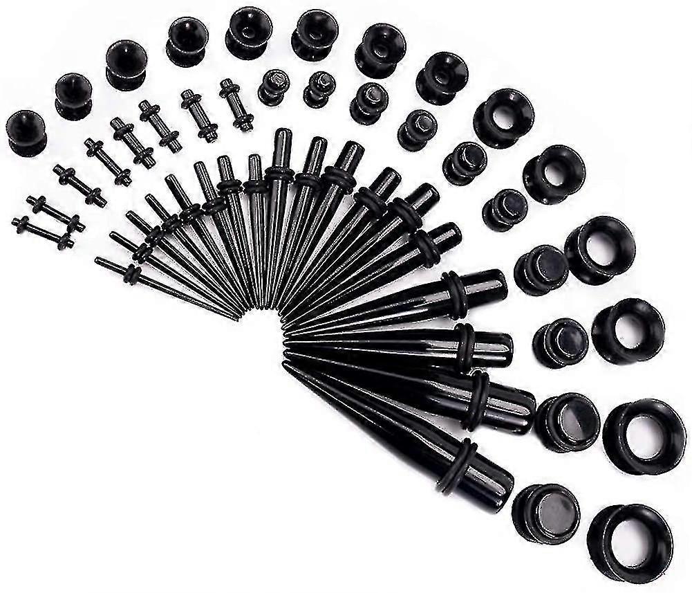 Ear Stretching Kit 50 stuks Oormeters Expander Set Acryl Verjongers En Pluggen Siliconen Tunnels Piercing Sieraden Set
