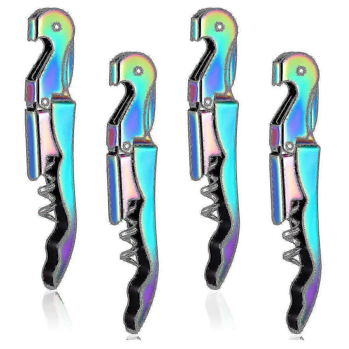 4-piece Waiter Corkscrew Corkscrew Double Hinge Corkscrew Monochrome