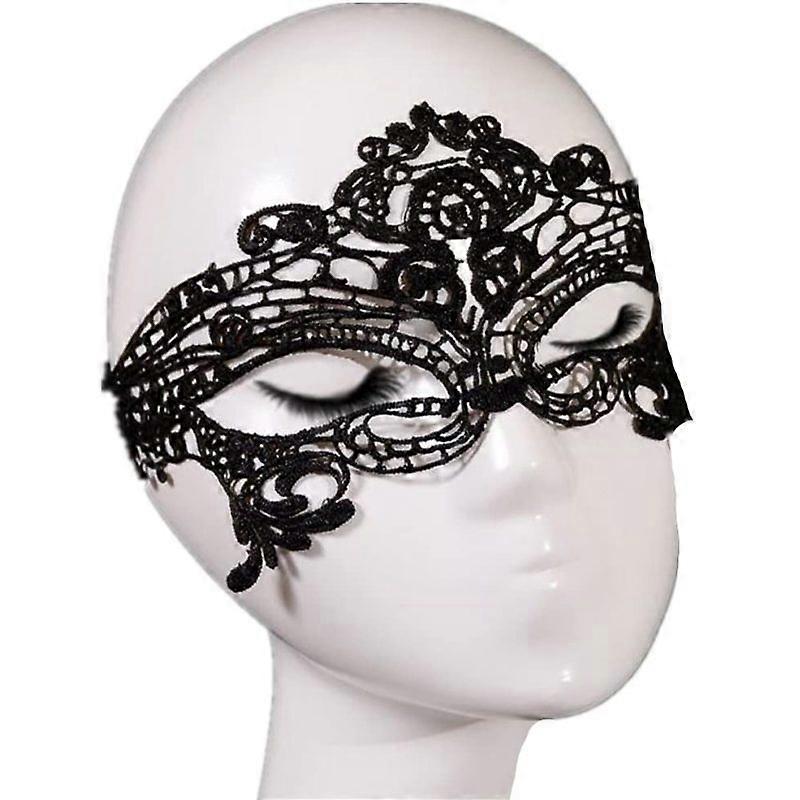 TSHAOUN 2-delig Venetiaans masker met veren, maskerademasker voor dames, voor Halloween, carnaval, Mardi Gras & Fancy Dress (zwart en wit