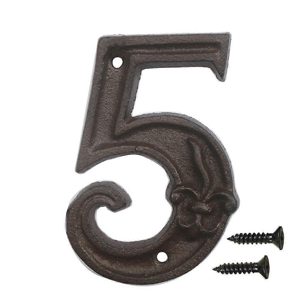 5 Sign House Numbers Solid Rustic Decorative Zekai