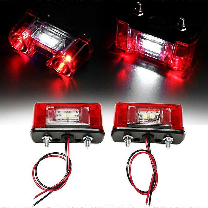 4Pcs Universal 12-24V Rear Tail License Plate Light for Car Trunk Trailer Lorry IP65 Waterproof LED Number License Car Lamp