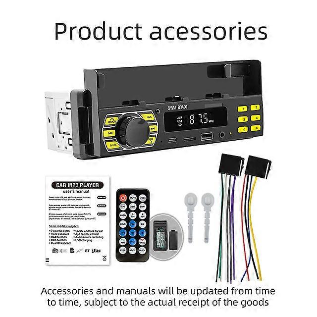 Car Radio Bluetooth-compatible 1 Din MP3 Player Handsfree Type C USB TF Aux APP Remote Cell Phone Holder Audio System Head Unit