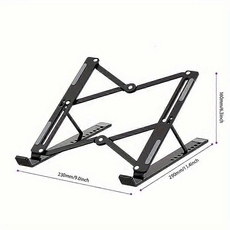 Portable Laptop Stand, Aluminum Alloy Folding Laptop Stand For Desk, Ergonomic 9 Levels Angle Adjustable Computer Stand Compatible With All Laptops An