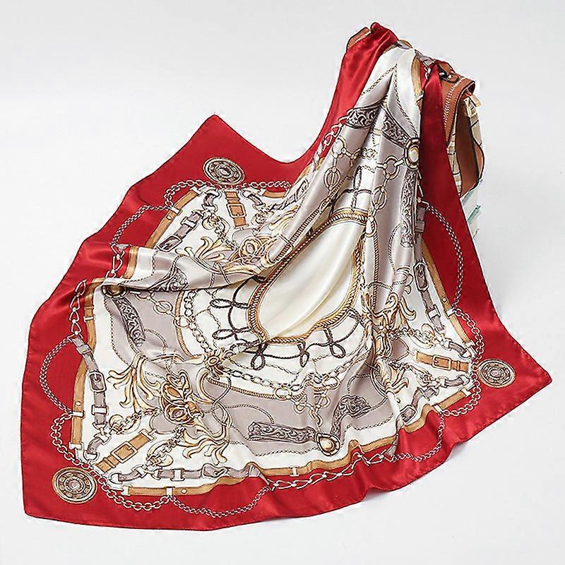 90*90cm μόδα Μεταξωτά κασκόλ Γυναίκες Foulard Square κεντρικά γραφεία Lady Shawl wrap σιγαστήρα παρεό Μπαντάνα θηλυκό σιφόν hijab κορίτσι |Γυναικεία κασκόλ|