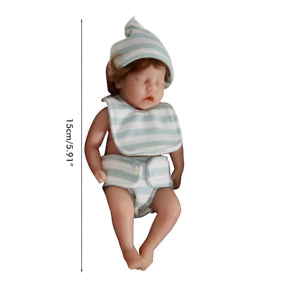 Bonecas Reborn em miniatura Boneca de silicone macio de 6 polegadas com roupas - Mini bebês realistas
