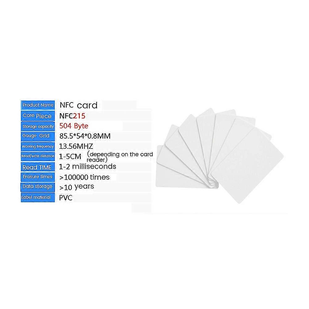 Lot De 50 Cartes NFC 215 En Forme De Pièce – Réinscriptibles, Vierges – Compatibles TagMo, Amiibo Et Téléphones NFC + Boîte De Rangement