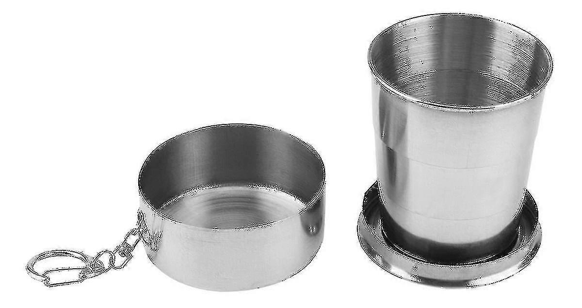 Tazza pieghevole in metallo e acciaio da 150 ml, set portatile a 3 sezioni, tazza per collutorio