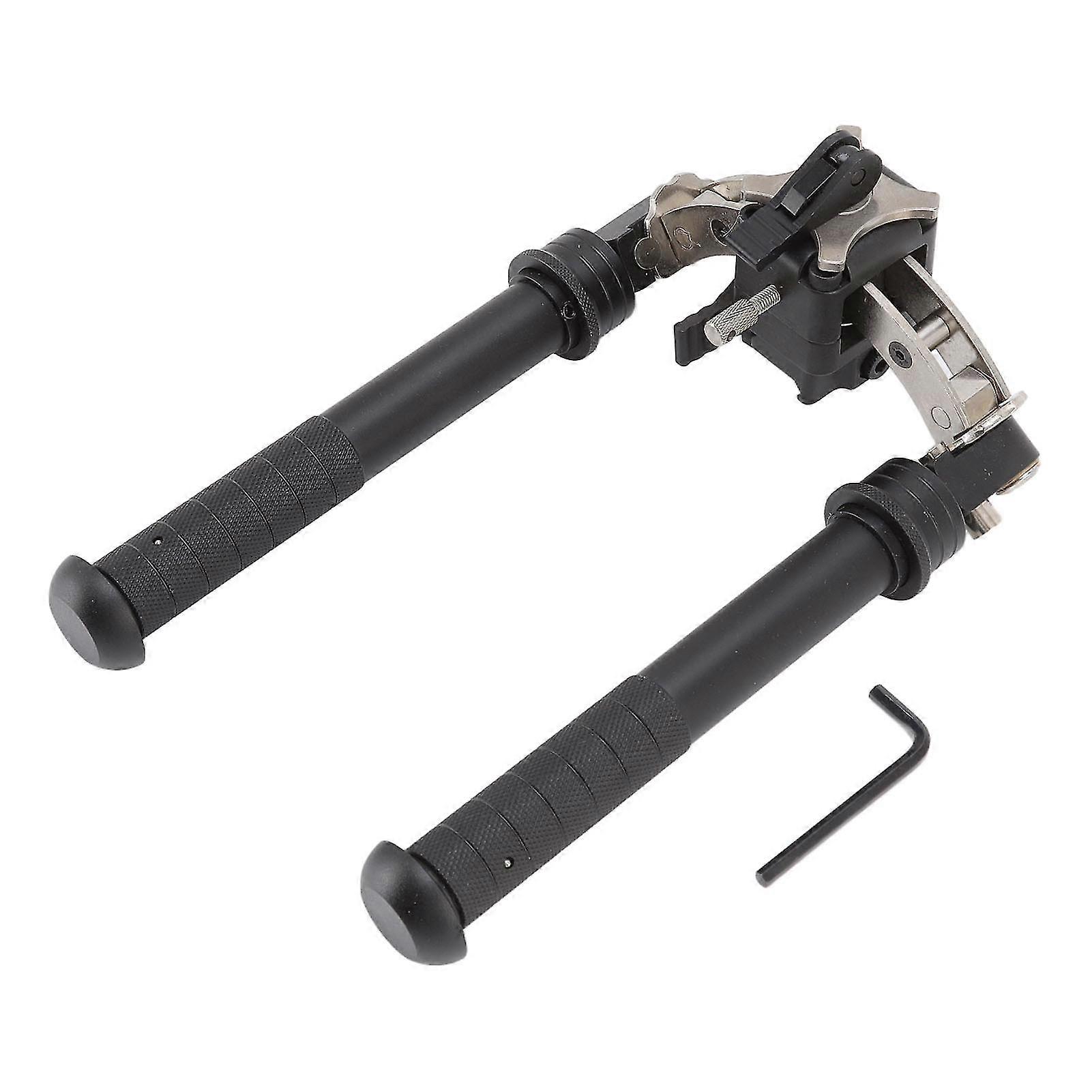 Stainless Steel Adjustable Bipod Stand with Adapter for Outdoor Hunting and Shooting